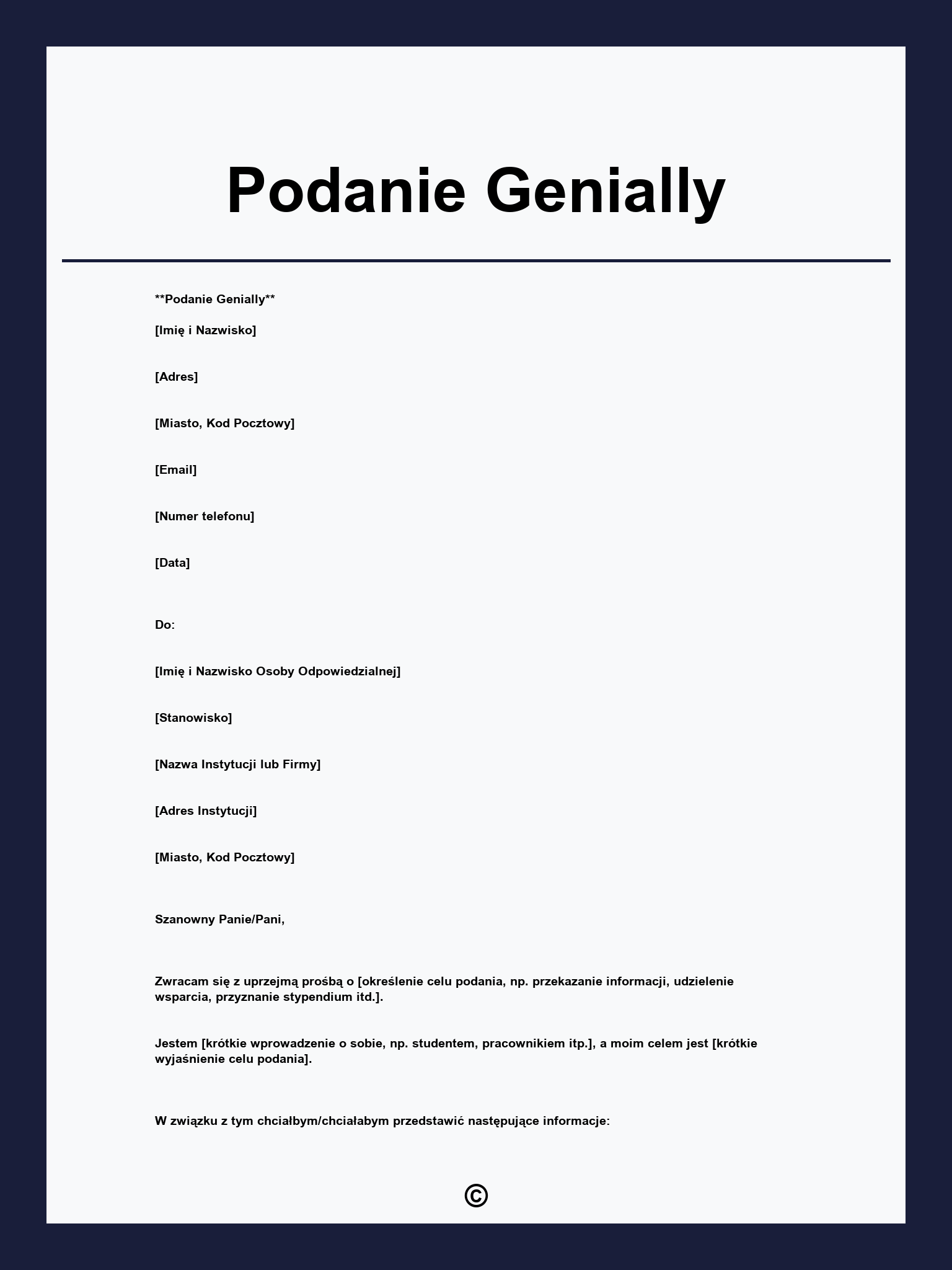 Podanie Genially