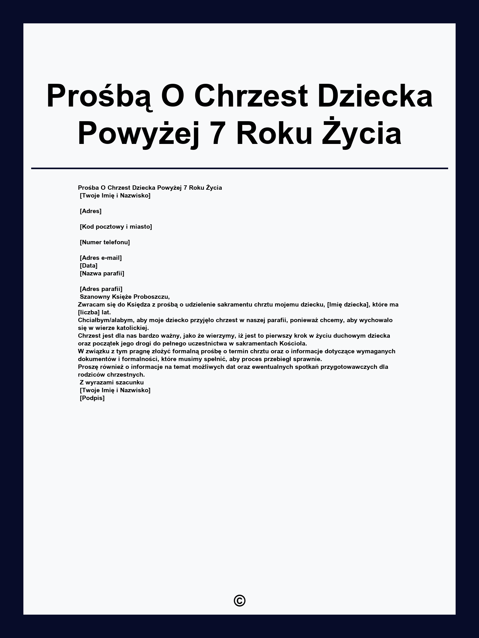Prośbą O Chrzest Dziecka Powyżej 7 Roku Życia