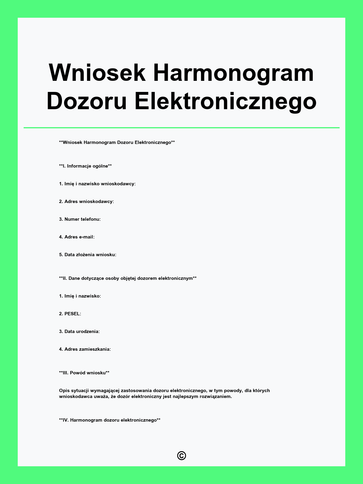 Wniosek Harmonogram Dozoru Elektronicznego