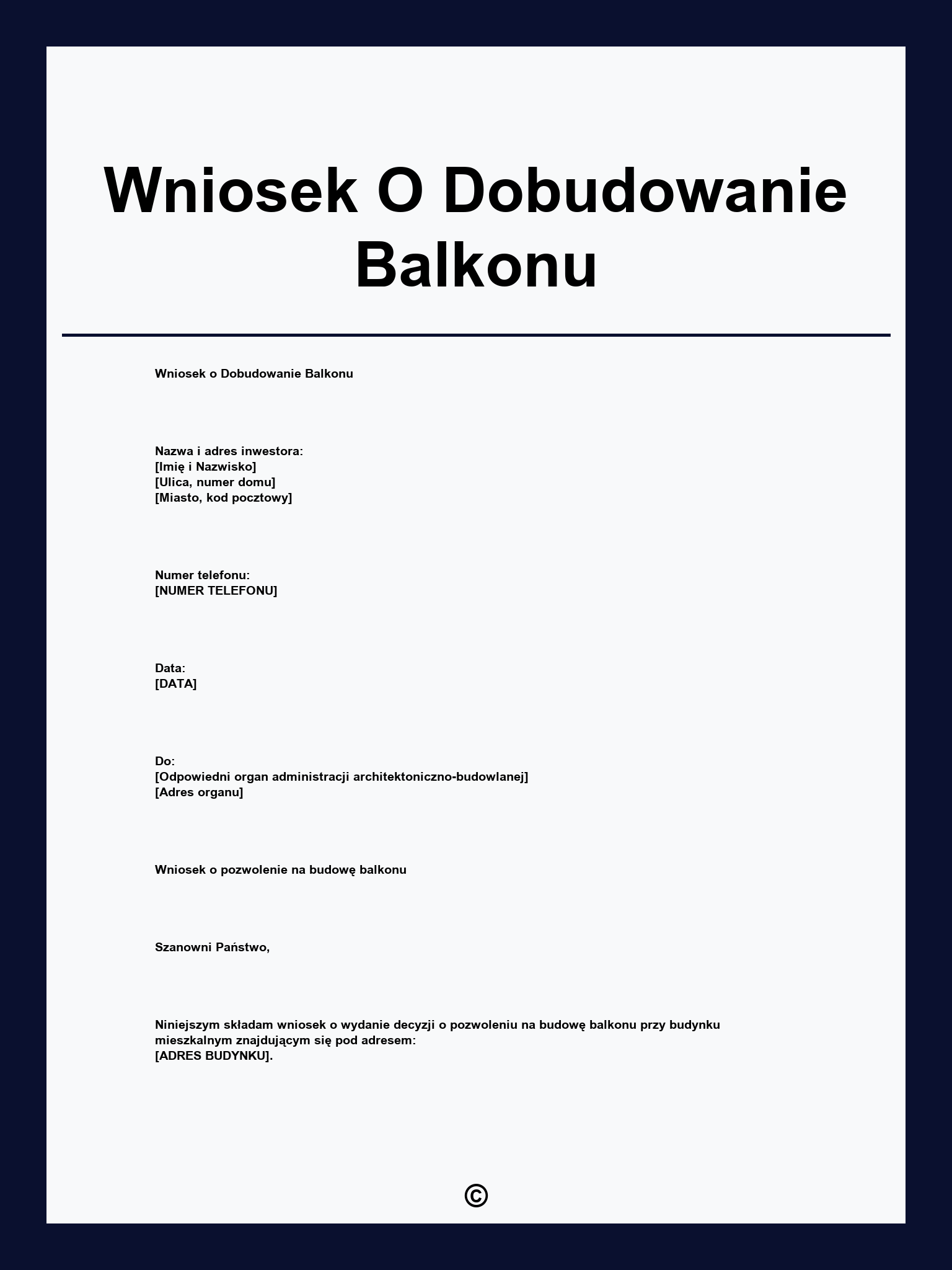 Wniosek O Dobudowanie Balkonu
