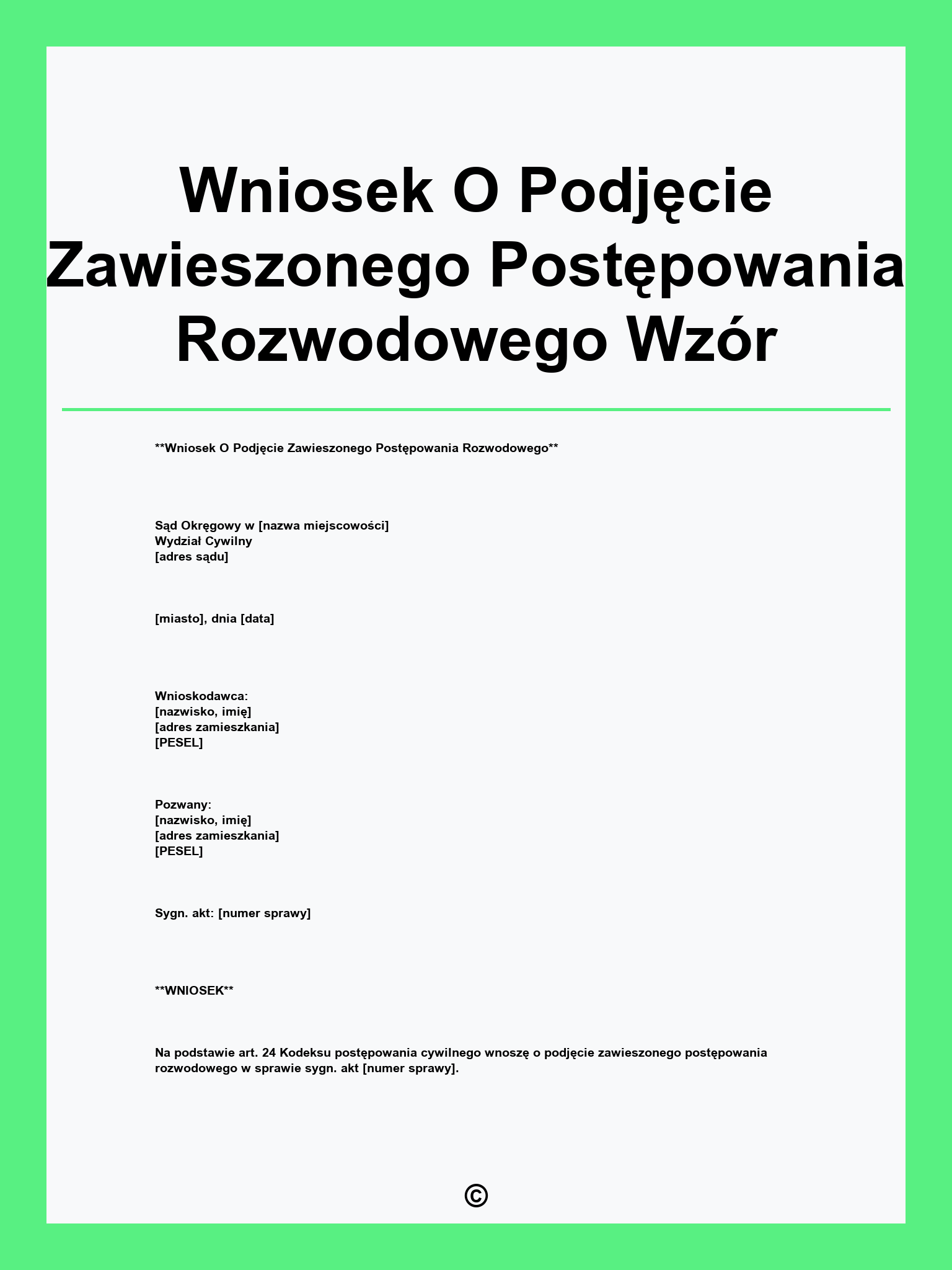 Wniosek O Podjęcie Zawieszonego Postępowania Rozwodowego Wzór
