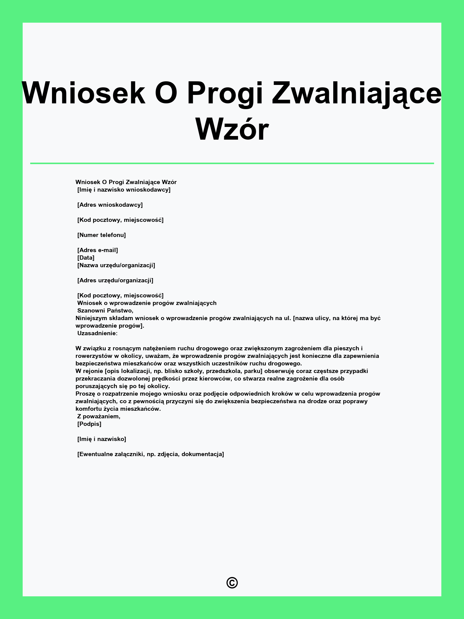 Wniosek O Progi Zwalniające Wzór