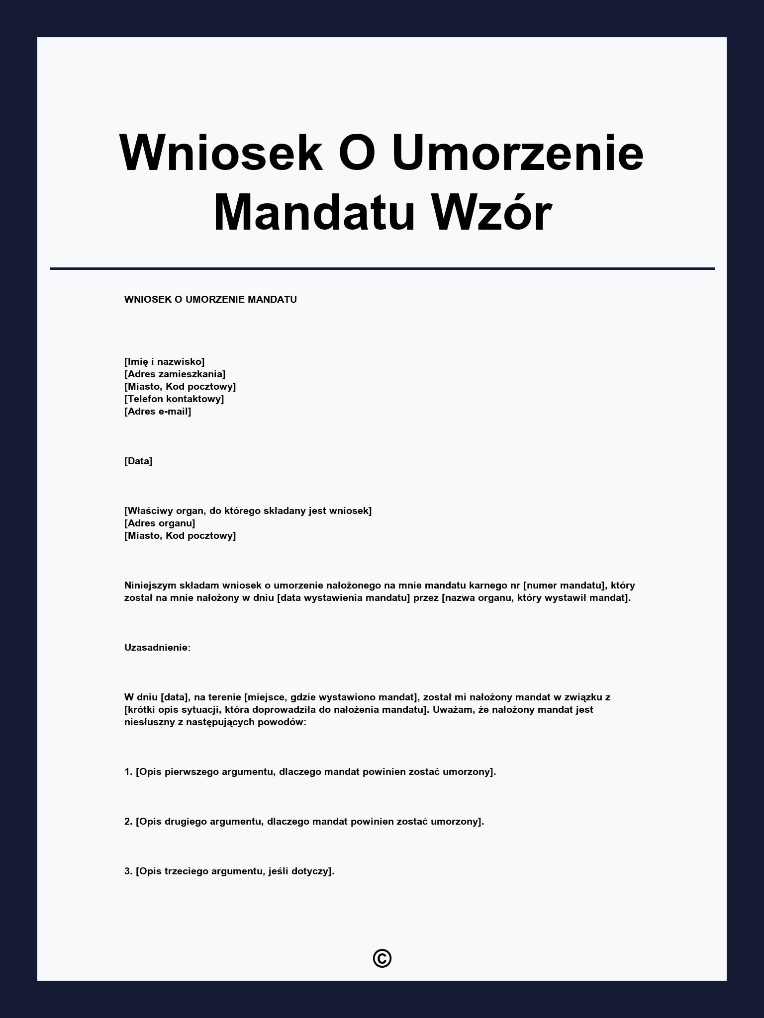 Wniosek O Umorzenie Mandatu Wzór