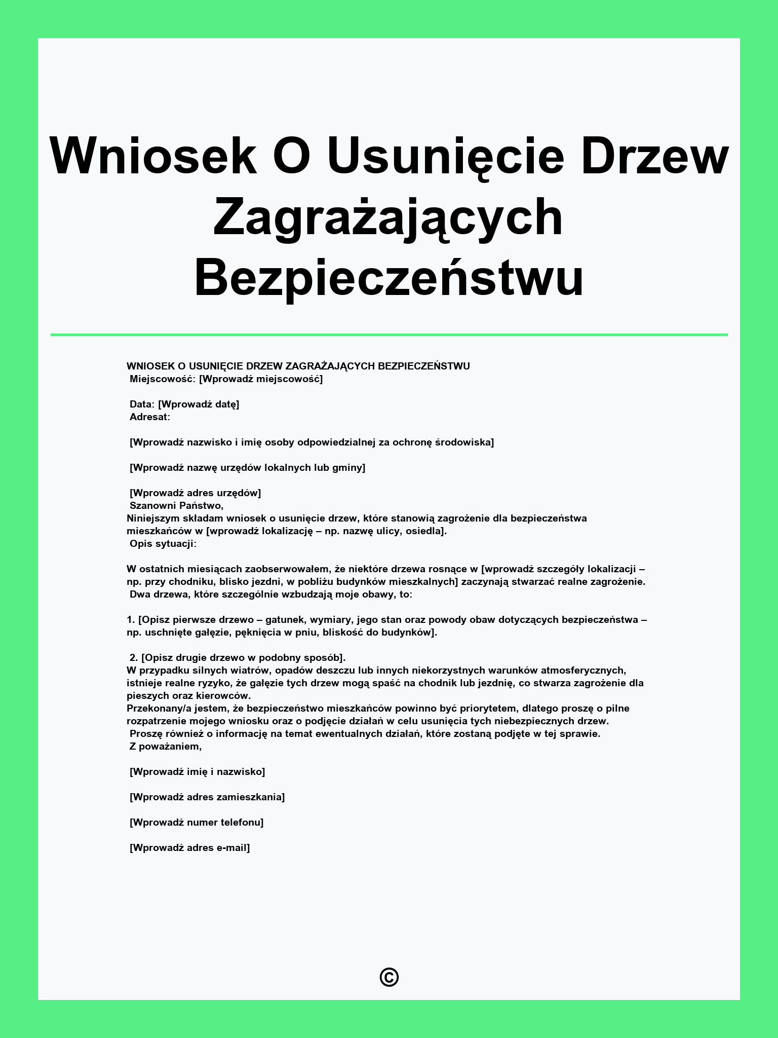 Wniosek O Usunięcie Drzew Zagrażających Bezpieczeństwu
