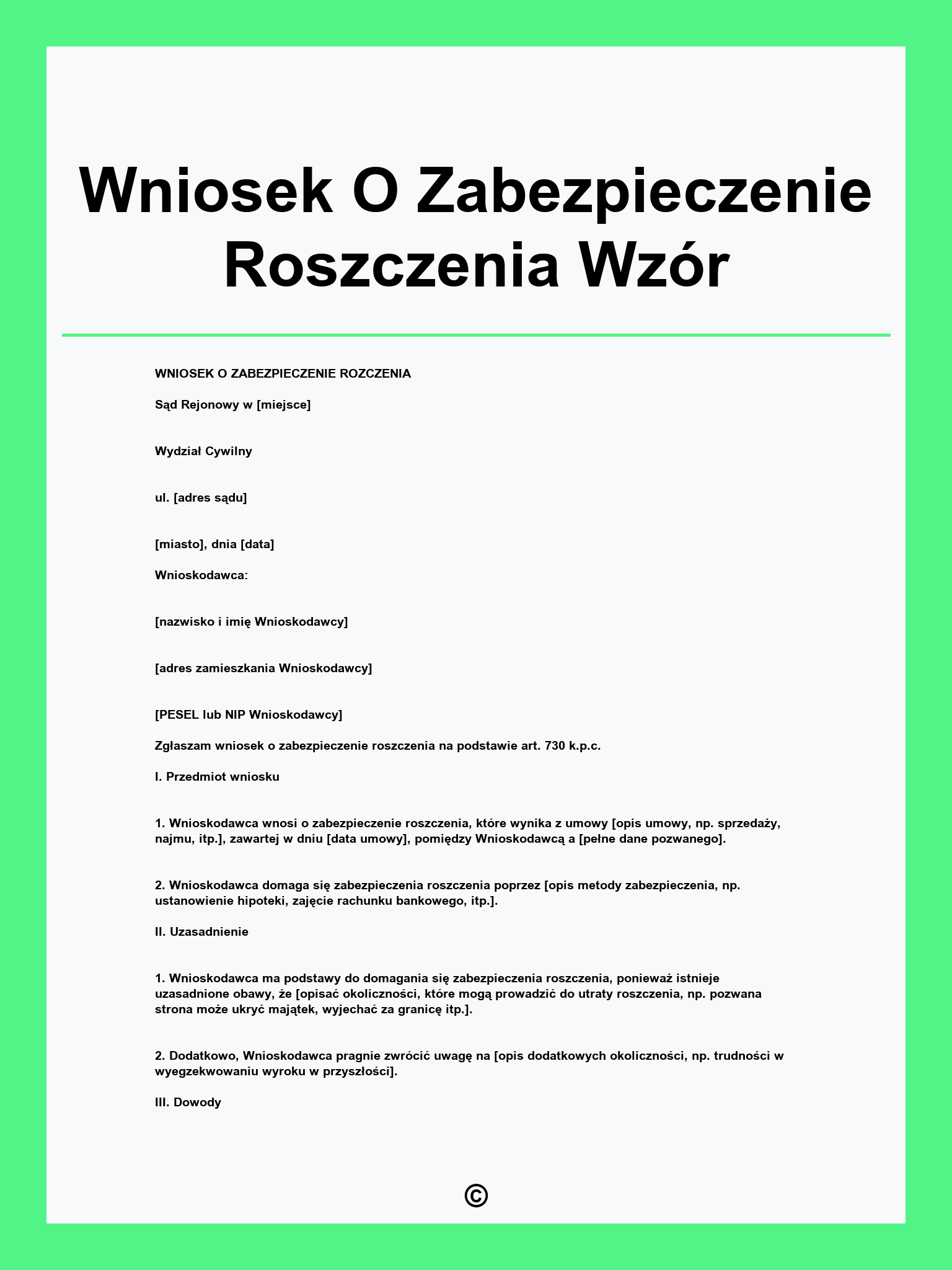 Wniosek O Zabezpieczenie Roszczenia Wzór