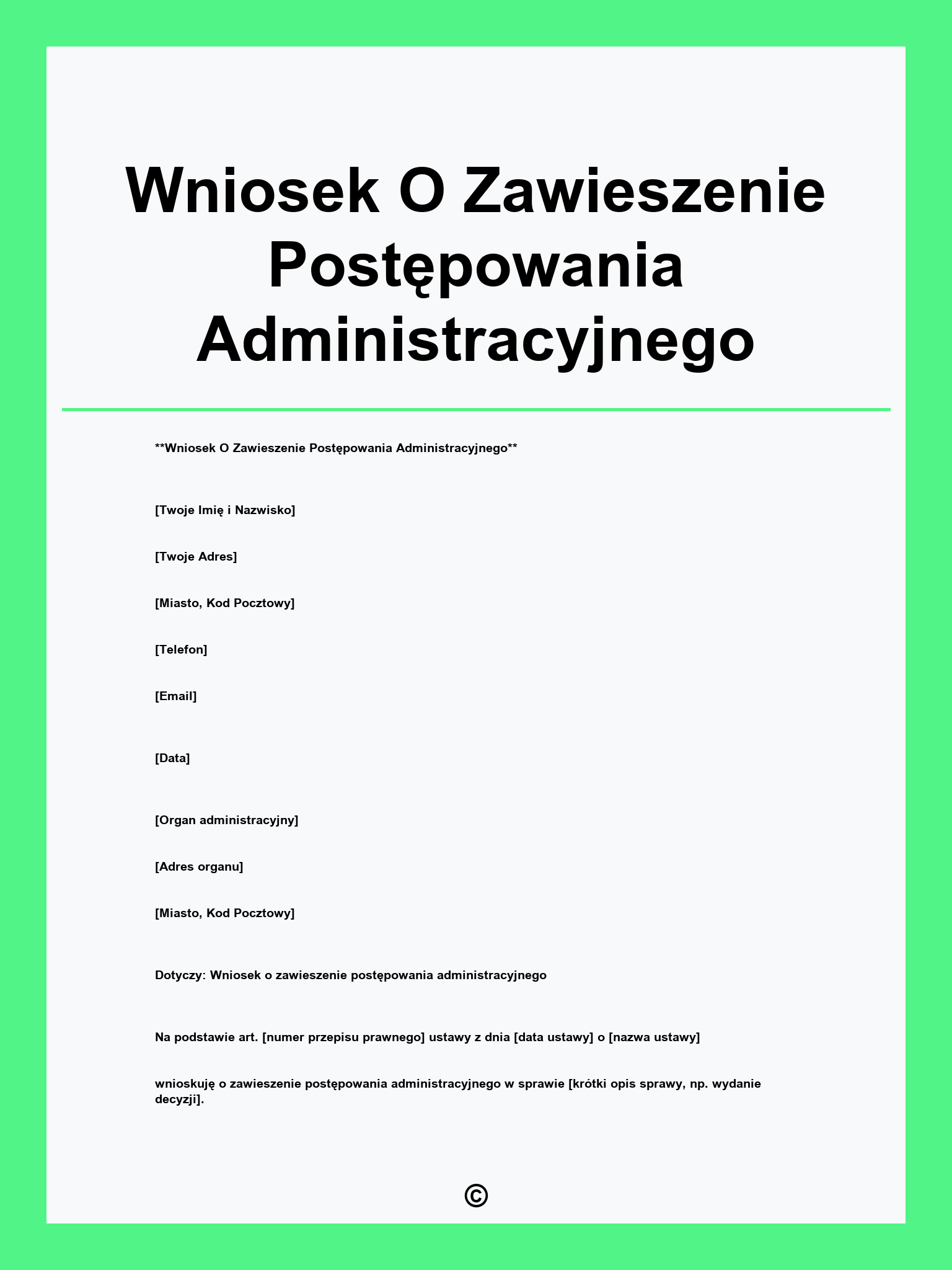 Wniosek O Zawieszenie Postępowania Administracyjnego